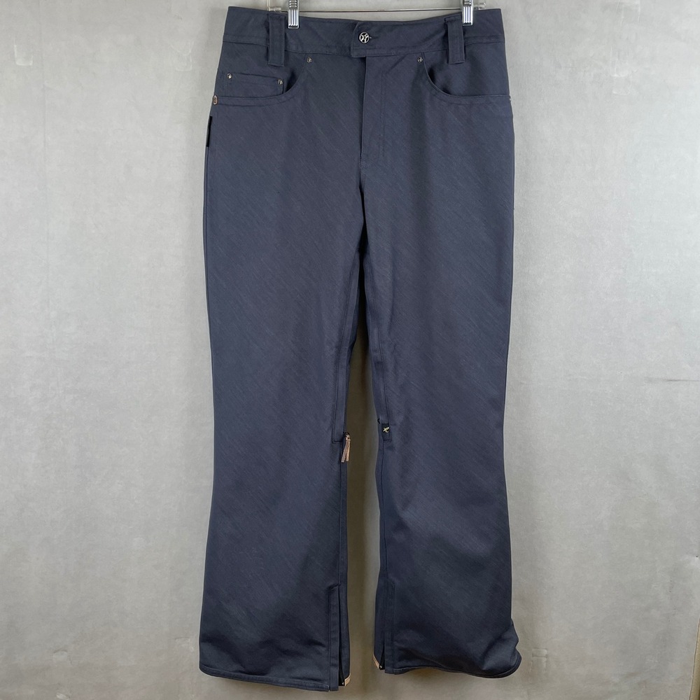Holden Outerwear L Charcoal Grey Technical Snowboard Ski Pants Leather Trim Gorp